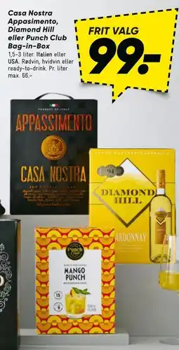 Bilka Casa Nostra Appasimento, Diamond Hill eller Punch Club Bag-in-Box tilbud