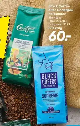 Bilka Black Coffee eller Christgau helbønner tilbud