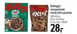 Føtex Kellogg’s morgenmad, müsli eller granola tilbud