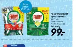 Bilka Fairy maxipack opvasketabs tilbud