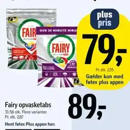Føtex Fairy opvasketabs tilbud