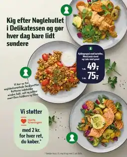Føtex Kyllingespyd med kartofler, Mexicansk risret og Laks med grønt tilbud