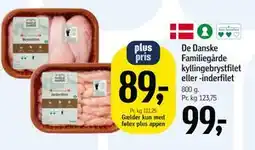 Føtex De Danske Familiegårde kyllingebrystfilet eller -inderfilet tilbud