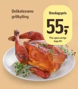Føtex Delikatessens grillkylling tilbud