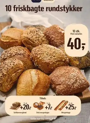 Føtex 10 friskbagte rundstykker tilbud