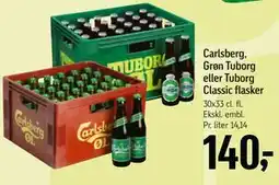 Føtex Carlsberg, Grøn Tuborg eller Tuborg Classic flasker tilbud
