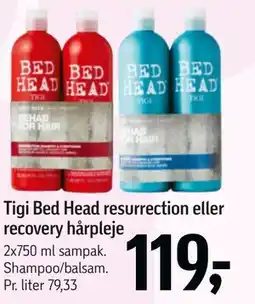 Føtex Tigi Bed Head resurrection eller recovery hårpleje tilbud
