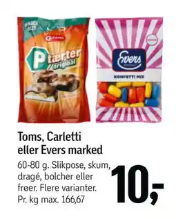 Føtex Toms, Carletti eller Evers marked tilbud