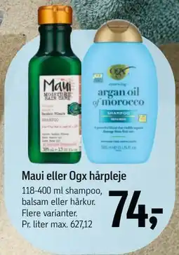 Føtex Maui eller Ogx hårpleje tilbud