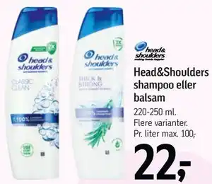 Føtex Head&Shoulders shampoo eller balsam tilbud