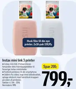 Føtex Instax mini link 3 printer tilbud