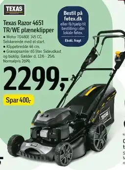 Føtex Texas Razor 4651 TR/WE plæneklipper tilbud