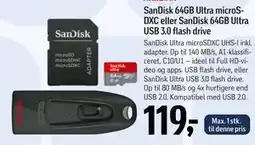Føtex SanDisk 64GB Ultra microSDXC eller SanDisk 64GB Ultra USB 3.0 flash drive tilbud