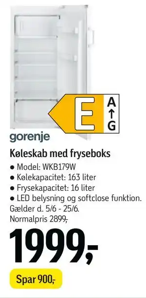 Føtex Køleskab med fryseboks tilbud