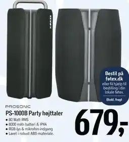 Føtex PS-1000B Party højttaler tilbud