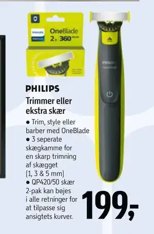 Føtex PHILIPS Trimmer eller ekstra skær tilbud