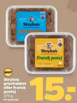 Netto Stryhns grovhakket eller fransk postej tilbud
