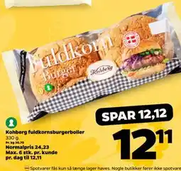 Netto Kohberg fuldkornsburgerboller tilbud