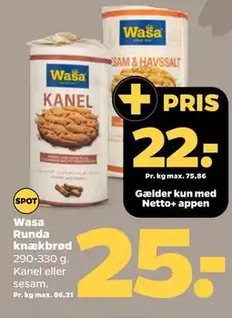 Netto Wasa Runda knækbrød tilbud