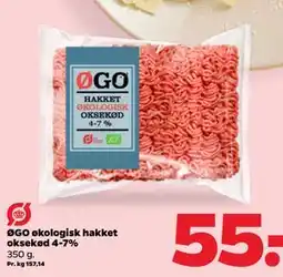 Netto ØGO økologisk hakket oksekød 4-7% tilbud