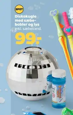 Netto Diskokugle med sæbebobler og lys tilbud