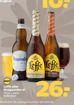 Netto Leffe eller Hoegaarden øl tilbud
