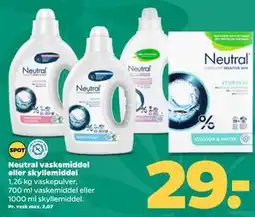 Netto Neutral vaskemiddel eller skyllemiddel tilbud