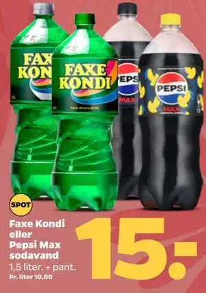 Netto Faxe Kondi eller Pepsi Max sodavand tilbud