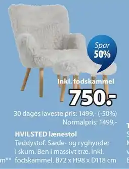 JYSK HVILSTED lænestol tilbud