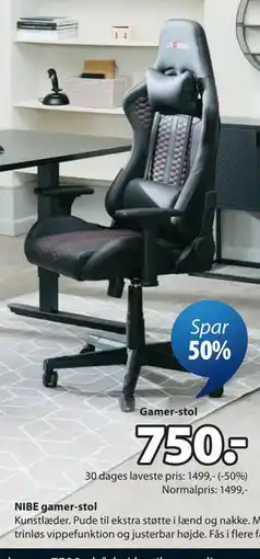 JYSK NIBE gamer-stol tilbud