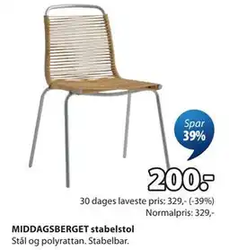 JYSK MIDDAGSBERGET stabelstol tilbud