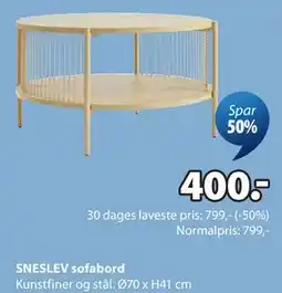 JYSK SNESLEV sofabord tilbud