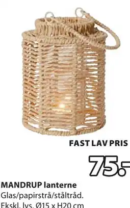 JYSK MANDRUP lanterne tilbud