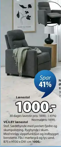JYSK VEJLBY lænestol tilbud