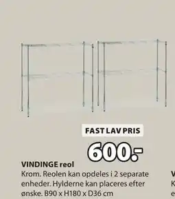 JYSK VINDINGE reol tilbud