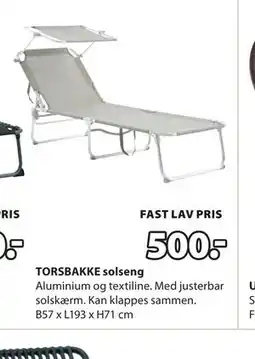 JYSK TORSBAKKE solseng tilbud