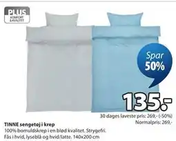 JYSK TINNE sengetøj i krep tilbud
