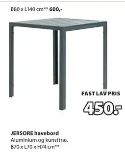 JYSK JERSORE havebord tilbud