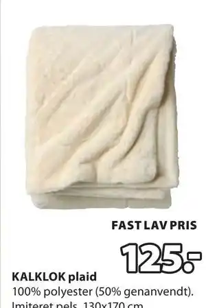 JYSK KALKLOK plaid tilbud