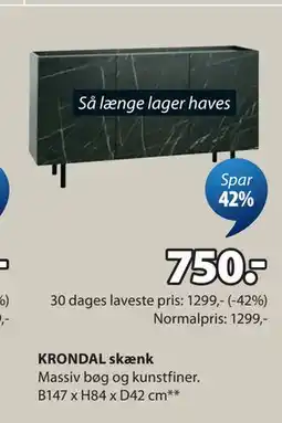 JYSK KRONDAL skænk tilbud