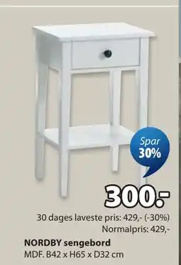 JYSK NORDBY sengebord tilbud