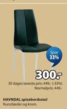 JYSK HAVNDAL spisebordsstol tilbud