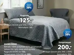 JYSK ENGBLOMME Sengetæppe tilbud