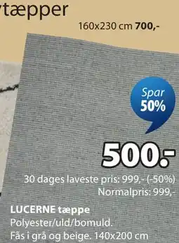 JYSK LUCERNE tæppe tilbud