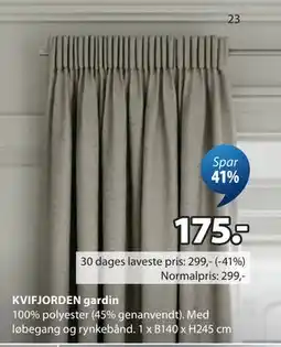 JYSK KVIFJORDEN gardin tilbud