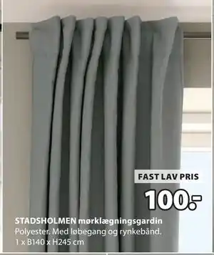 JYSK STADSHOLMEN mørklægningsgardin tilbud