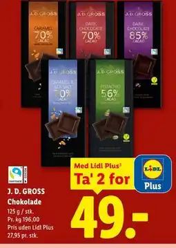 Lidl J. D. GROSS Chokolade, App-pris tilbud