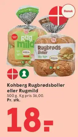 SPAR Kohberg Rugbrødsboller eller Rugmild tilbud