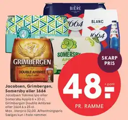 SPAR Jacobsen, Grimbergen, Somersby eller 1664 (ramme) tilbud