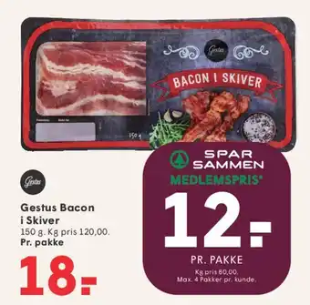 SPAR Gestus Bacon i Skiver tilbud